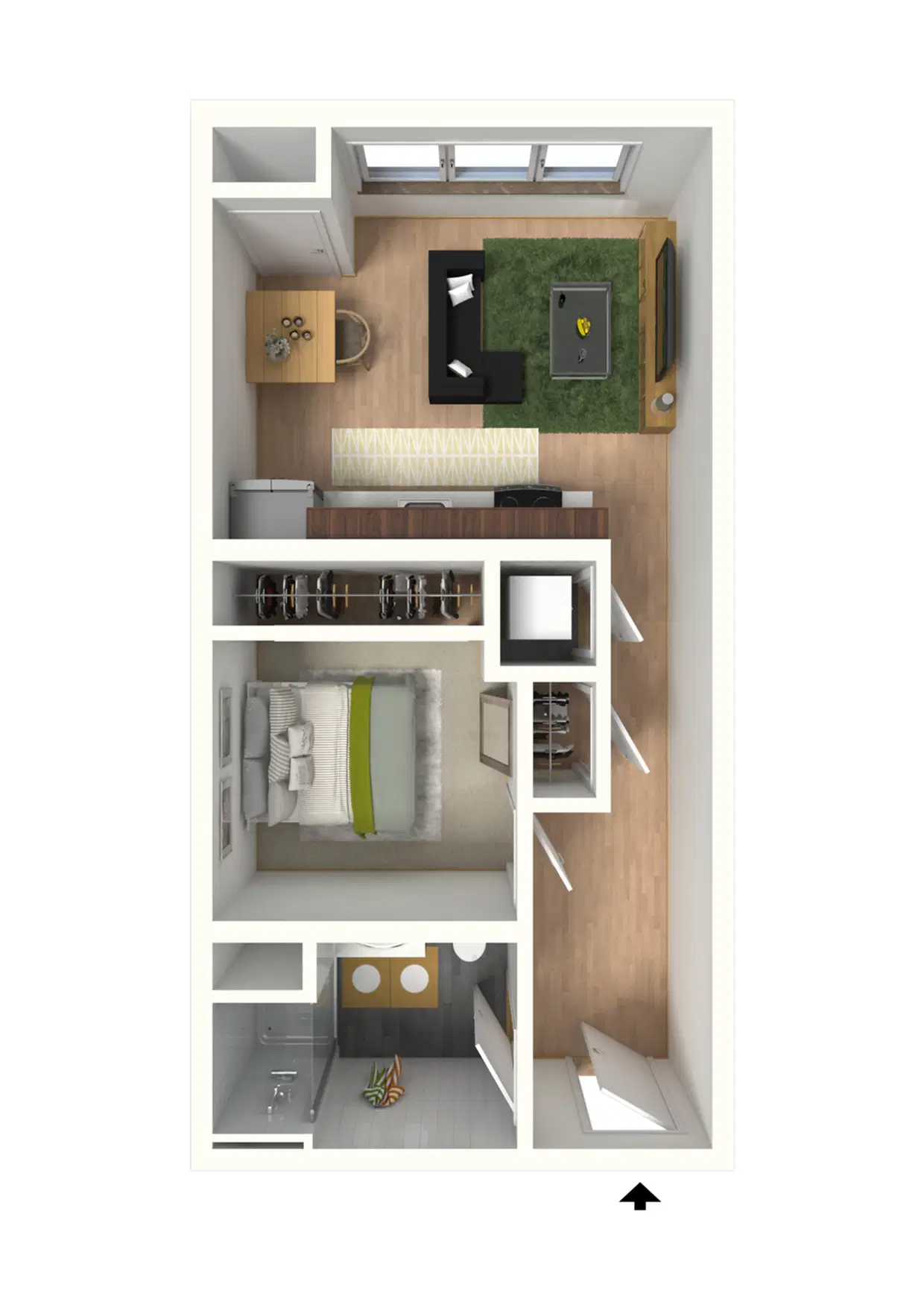 Landmark On Grand River, East Lansing – 1 Bedroom 1 Bathroom | A1