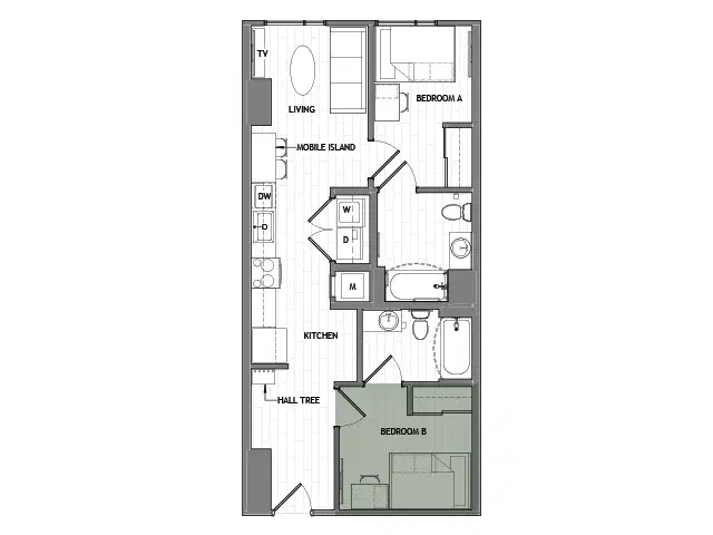 Rise At West Campus, Austin – Room in 2 Bedroom 2 Bathroom | 2x2