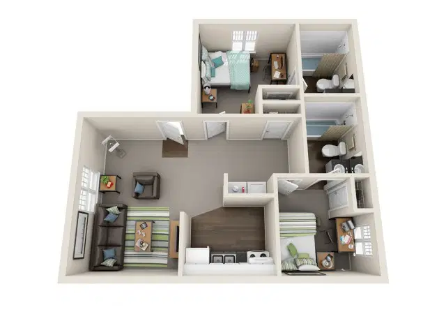The One At Lubbock, Lubbock – Private Room - Private Bath (2 Bed - 2 Bath)